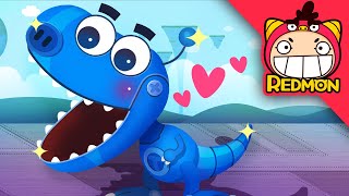 Robot tyrannosaurus family song | Dinosaur songs | T-Rex Song | Nursery Rhymes | REDMON