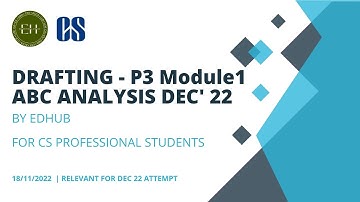 DRAFTING ( CS PROFESSIONAL ) ABC ANALYSIS FOR DEC
