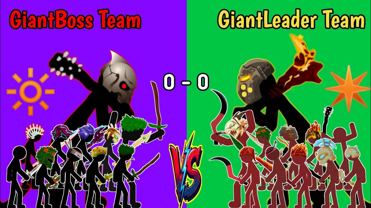 Giant Boss Team vs Giant Leader Team 💥 Brutal War | Stick War Legacy
