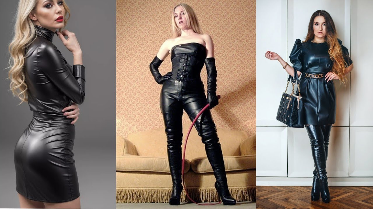 the classical and overwhelming collection of leather dresses for ladies -  YouTube
