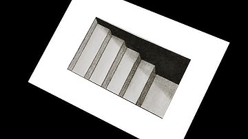 How to draw stairs in one point perspective, step by step
