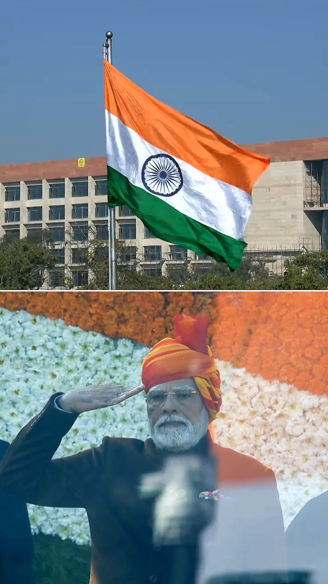 PM Modi takes part in flag hoisting at 76th Republic Day celebrations | #shorts
