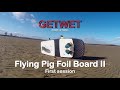 First session on the Flying Pig Kite Foil board