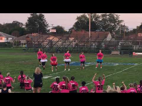 Fairborn high school 2018 Junior Powderpuff cheerleaders.