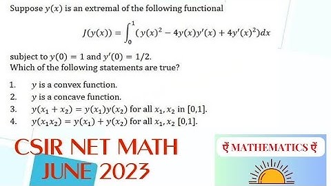 ID-704098 COV Extremal of function | CSIR NET JUNE 2023 | COV
