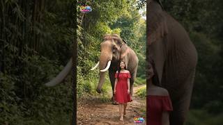 Elephant with girl and learning alfabet ABCD #abcd #childrenlearning #shortsfeed #3danimation