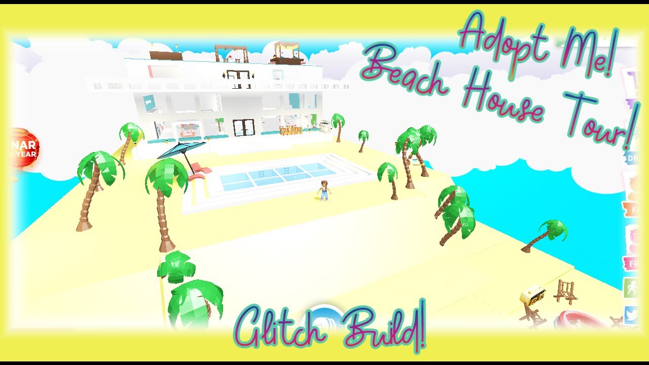 Summer Beach House Glitch Build Tour (for Ocean Eggs?) Roblox Adopt Me