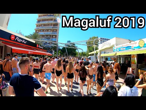 ⁴ᴷ Magaluf walking tour, Mallorca (Nightlife town) 4K hdr 60fps
