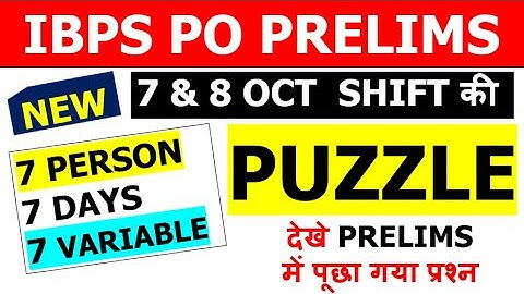 IBPS Po PRE Asked Puzzle with 3 Variable , Profession and days wise [Memory Based]