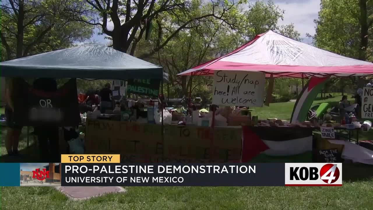 UNM students, activists set up pro-Palestinian encampment on campus
