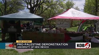UNM students, activists set up pro-Palestinian encampment on campus