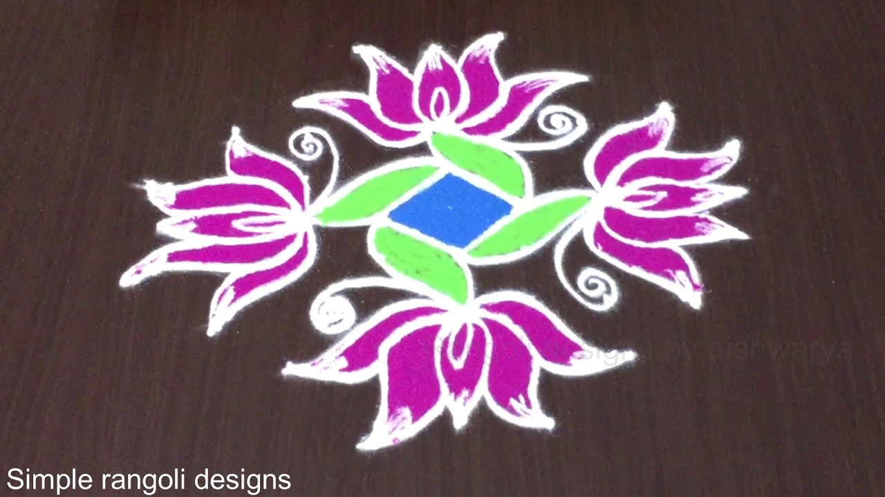 Amazing Simple Lotus Flower Kolam