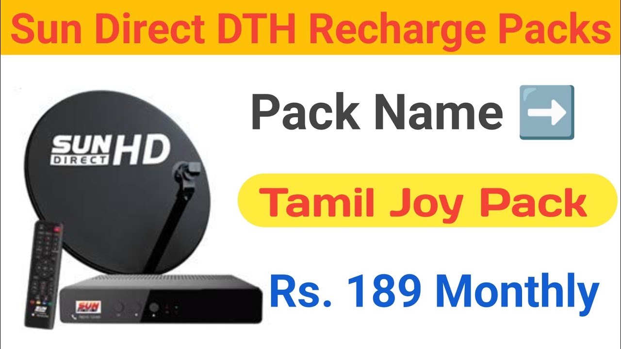 Sun Direct DTH Recharge Plan lan 2023 Sun Direct Tamil Pack Details Latest DTH Recharge