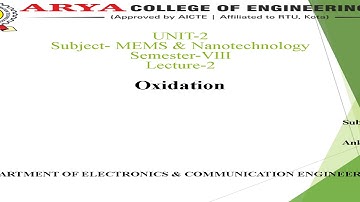 Oxidation - MEMS by ANKUR SAXENA