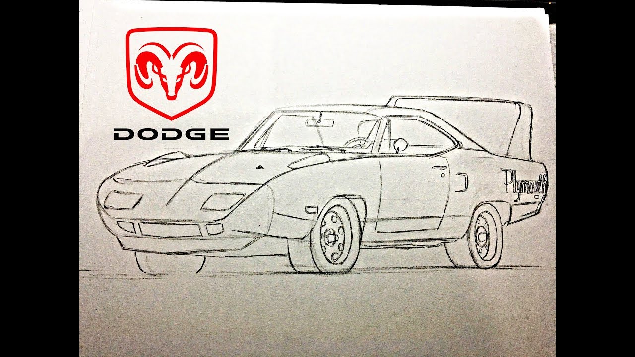 Como Dibujar un Dodge Charger plymouth superbird 1970 - YouTube