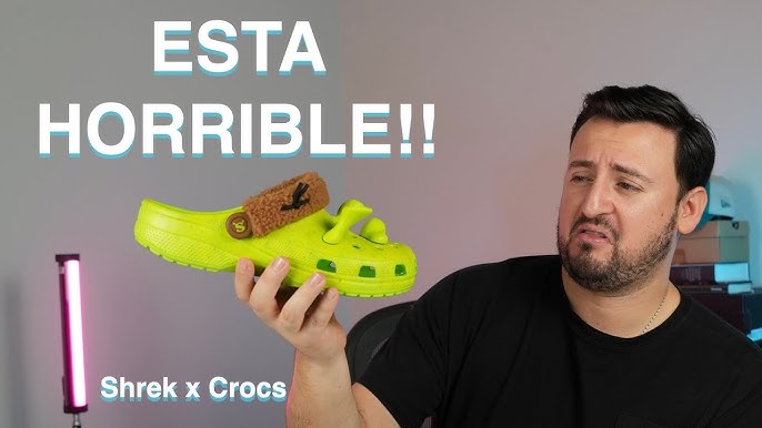 Here's an official look at the Shrek x crocs classic clog, coming soon.  Thoughts ? 🟢