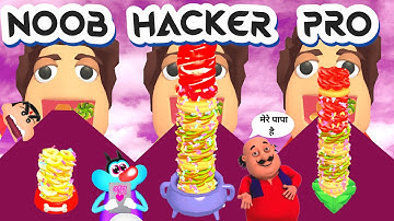 Noob vs Pro vs Hacker | In Pancake Run | With Oggy and Jack | Gamepie