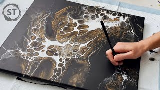 Dark Pearl Basecoat!  I 🖤 this outcome.  Dramatic fluid art tutorial.
