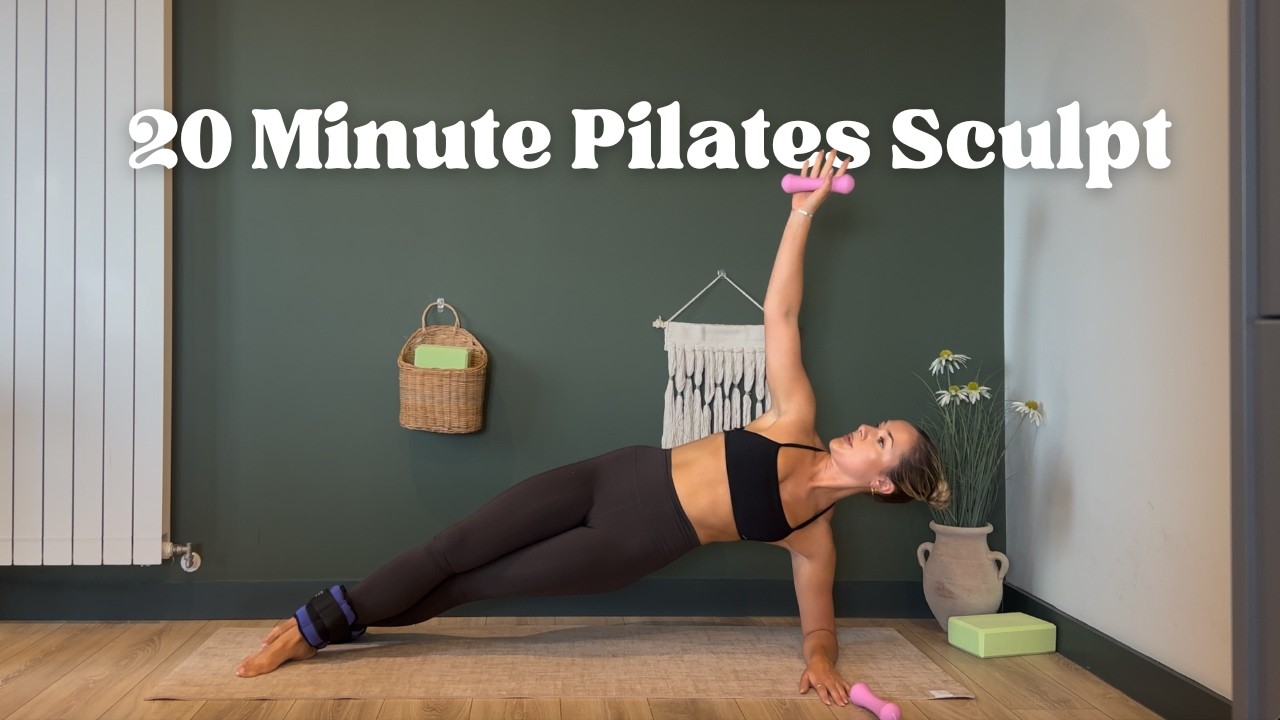 20 MINUTE FULL BODY SCULPT | Home Pilates Workout with Weights - YouTube