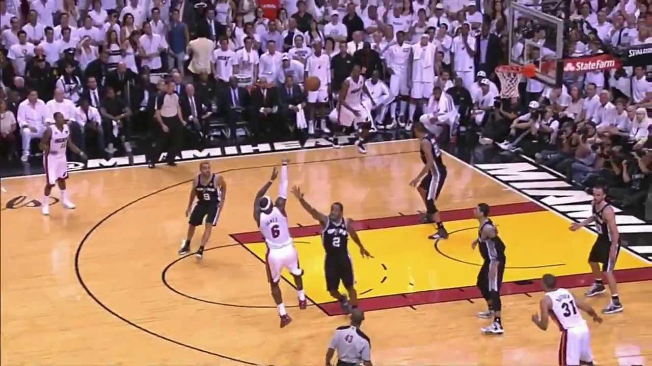 Lebron James' gamewinner game 7 of the 2013 NBA finals HD