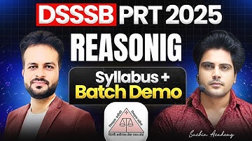 DSSSB PRT 2025 Reasoning Syllabus & Batch Demo by Sachin Academy live 1pm | Vijay Sir