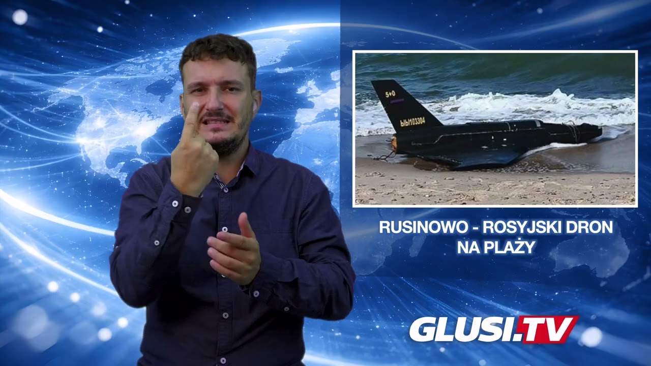 Rusinowo - rosyjski dron na plaży