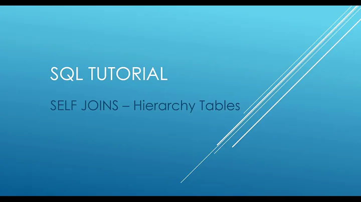 SQL TUTORIAL - SELF JOINS Hierarchy Tables