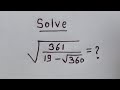 A Very Nice Square Root Simplification || Maths Olympiad 