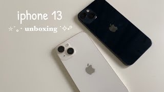 iphone 13 (midnight) aesthetic unboxing + accessories 🌌📦🍡