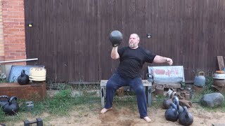 ЖИМ ГИРИ 3 ПУДА НА ЛАДОНИ ПО ДЦ СИДЯ 3 РАЗА 49 KG KB HAND TO HAND TOSSING AND PRESS SEATED 3 REPS