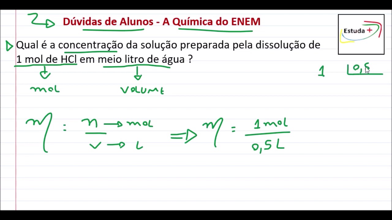 Calcule A Concentração Em Quantidade De Matéria Das Seguintes Soluções