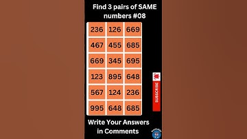 Only a Genius Can Find 3 Pairs of Same Numbers in This Hard Level