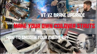 How YOU can make COILOVER STRUTS, and save money! VT BRAKE UPGRADES, VL, VK commodore SMOOTHED BAYS!