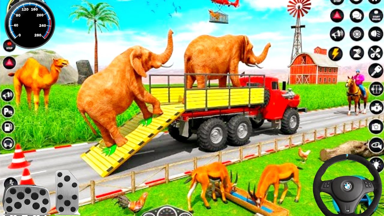 Loading Animal 406 auto animals loading truck game - truck transport game - YouTube