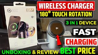 GM G+ iSmart Qi2 3 In 1 Magnetic Wireless Charger Unboxing & Review | Fast Charge | Touch Rotation