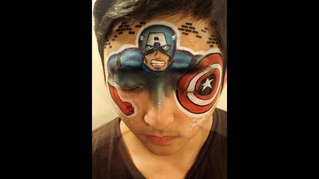 Captain America Face Painting Tutorial YouTube