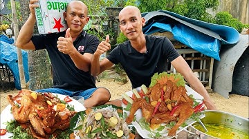 Ghé Thăm  Nhà Phong Tóc Dài Thịt Cặp Gà Mái Tơ Lai Rai Ngày Đầu Tuần - Toàn Đen Sơn Dược Vlog