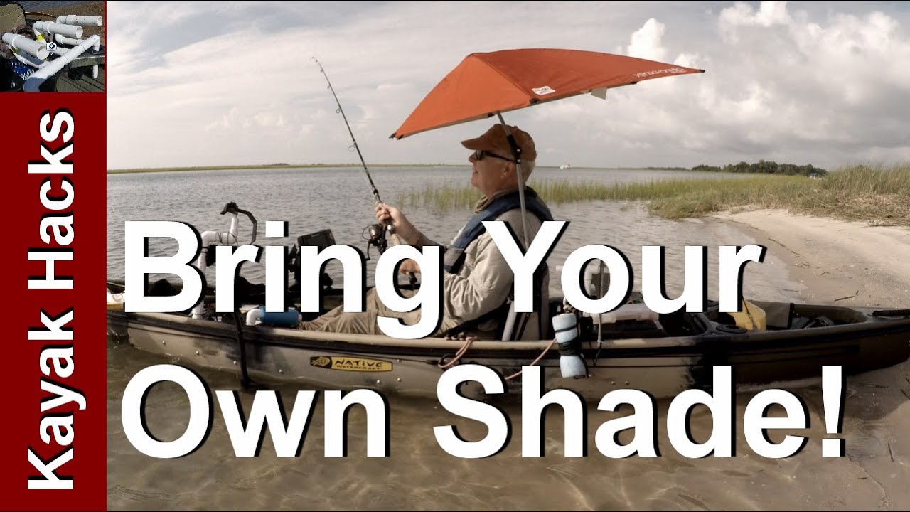 How to Mount Umbrella on Kayak for Shade while Fishing to Stay Cool on  Kayak 