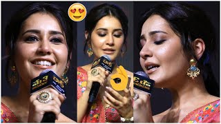 Raashi Khanna Live Singing Em Sandeham Ledu Song at Baak Movie Pre-Release Event | Tamannaah | TFPC