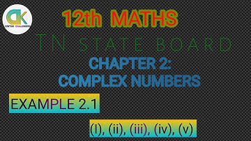 12th Maths Chapter 2 Complex Numbers Example 2.1