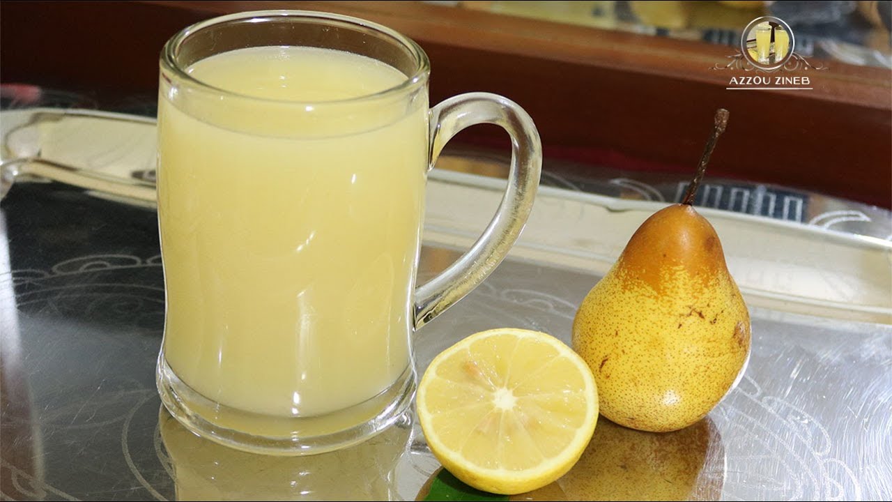ب 2 اجاصات🍐و 2 حامضات🍋أزيد من لتر عصير بمداق و لون ذهبي طبيعي غني بالفيتامين و الفوائد 🍹Jus poire