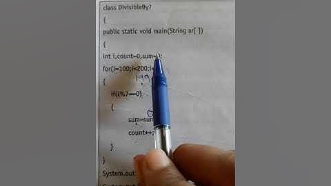 print sum of 100 to 200 divisible by 7