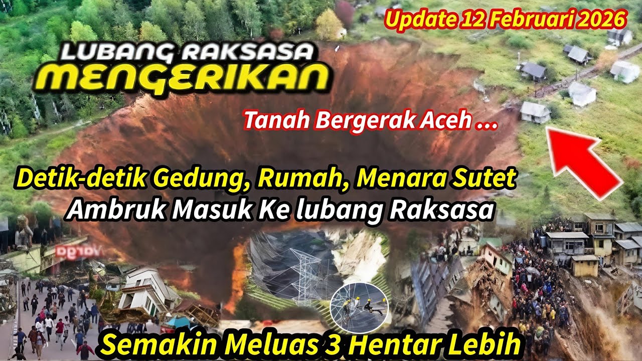 Tanah Bergerak Aceh,3 Hektar Lebih,Rumah² Ambruk,Lubang Raksasa Aceh Tengah Meluas,PLNRobohkanSutet