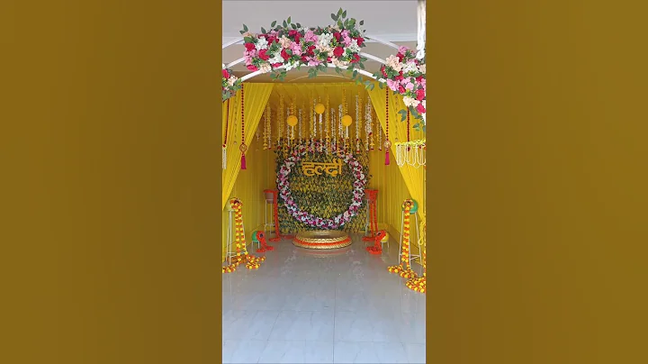 Haldi decoration | Haldi decor ideas...#haldi #haldiceremony #haldidecoration #shorts #viralshorts