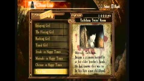 project zero 2: Deep Crimson wii edition ghostlist guide part 2