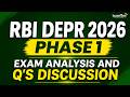 RBI DEPR 2026 Phase 1 | Exam Analysis and Q's Discussion