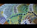 Counting 100, 200, 500 EURO banknotes