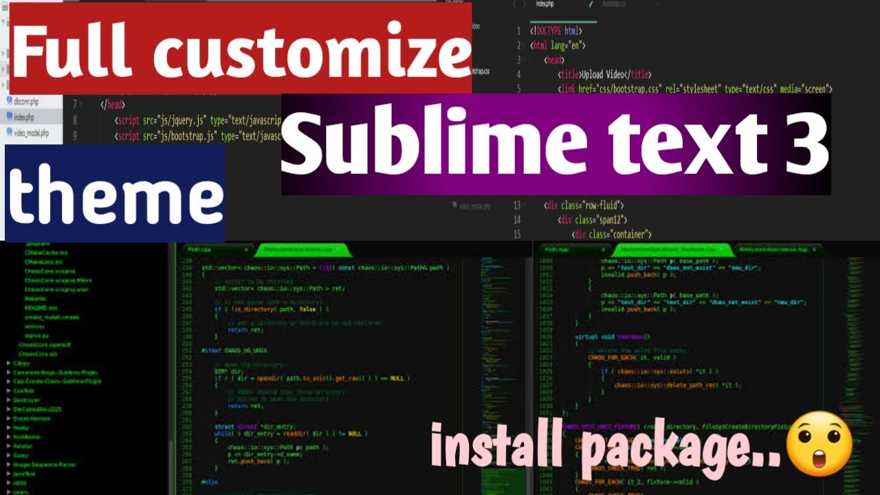 sublime text 3 font ภาษาไทย  Update 2022  How to customize sublime text 3 | Customize Theme, Font \u0026 background color | install sublime text 3