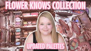 COMPARING 34 FLOWER KNOWS EYESHADOW PALETTES | SWATCH PARTY @flowerknows