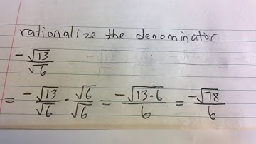 Rationalizing a Monomial Denominator (Example)